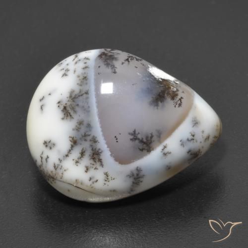 10.88 ct Pear Cut Dendritic Agate Gemstone | 18.2 x 13.6 mm