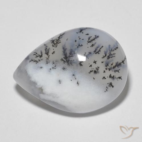 10.88 ct Pear Cut Dendritic Agate Gemstone | 18.2 x 13.6 mm