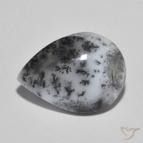 10.88 ct Pear Cut Dendritic Agate Gemstone | 18.2 x 13.6 mm