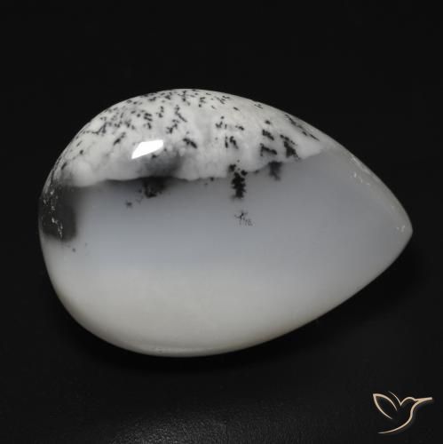 13.25 ct Pear Cut Dendritic Agate Gemstone | 21.2 x 13.9 mm