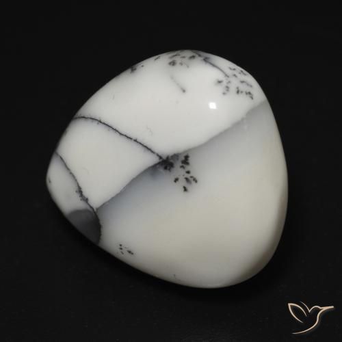 12.06 ct Pear Cut Dendritic Agate Gemstone | 17.1 x 15.5 mm