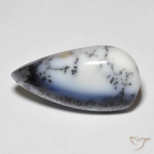 13.25 ct Pear Cut Dendritic Agate Gemstone | 21.2 x 13.9 mm