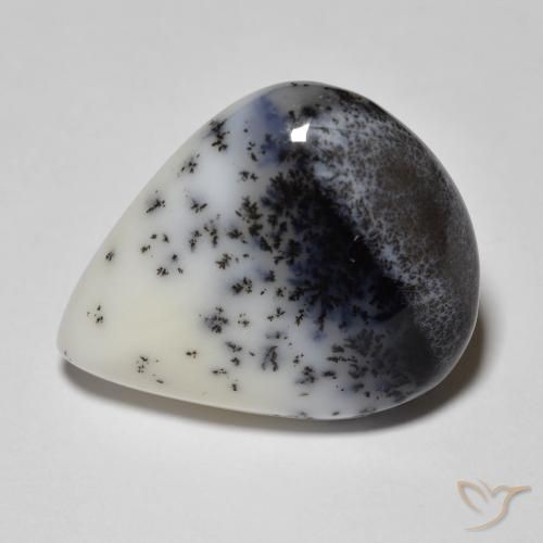 13.25 ct Pear Cut Dendritic Agate Gemstone | 21.2 x 13.9 mm