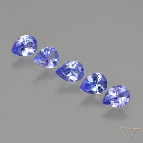 1.25 カラットのブルー タンザナイト宝石, 洋梨の形 ルースタンザナイト タンザニア出身, 天然宝石, 4.9 x 3.8 mm
