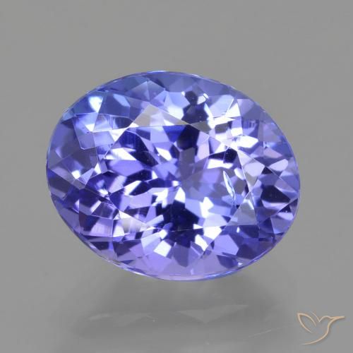 2.88 カラット ブルー タンザナイト 宝石, 楕円形 ルースタンザナイト タンザニア出身, 天然宝石, 9.8 x 7.9 mm